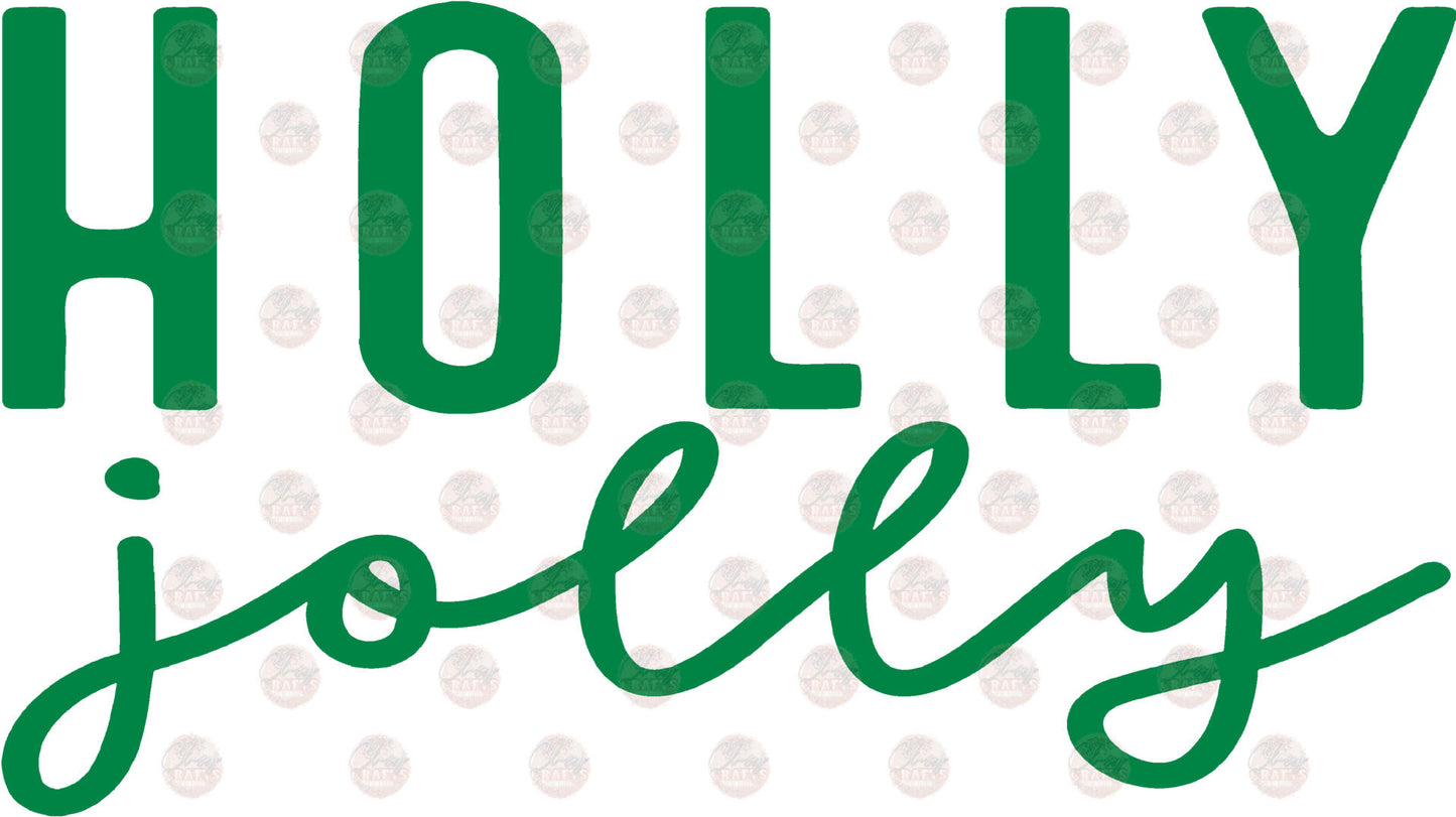Green Holly Jolly Transfer