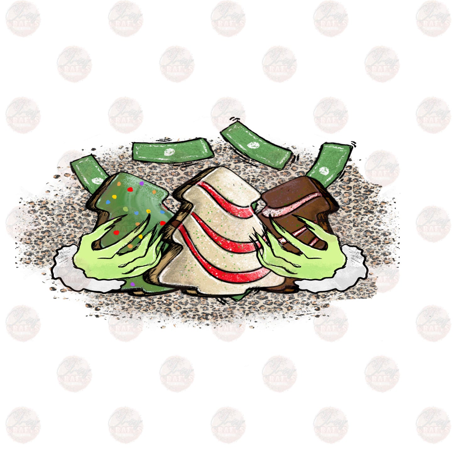 Grump & Christmas Tree Cakes Sleeve Transfer
