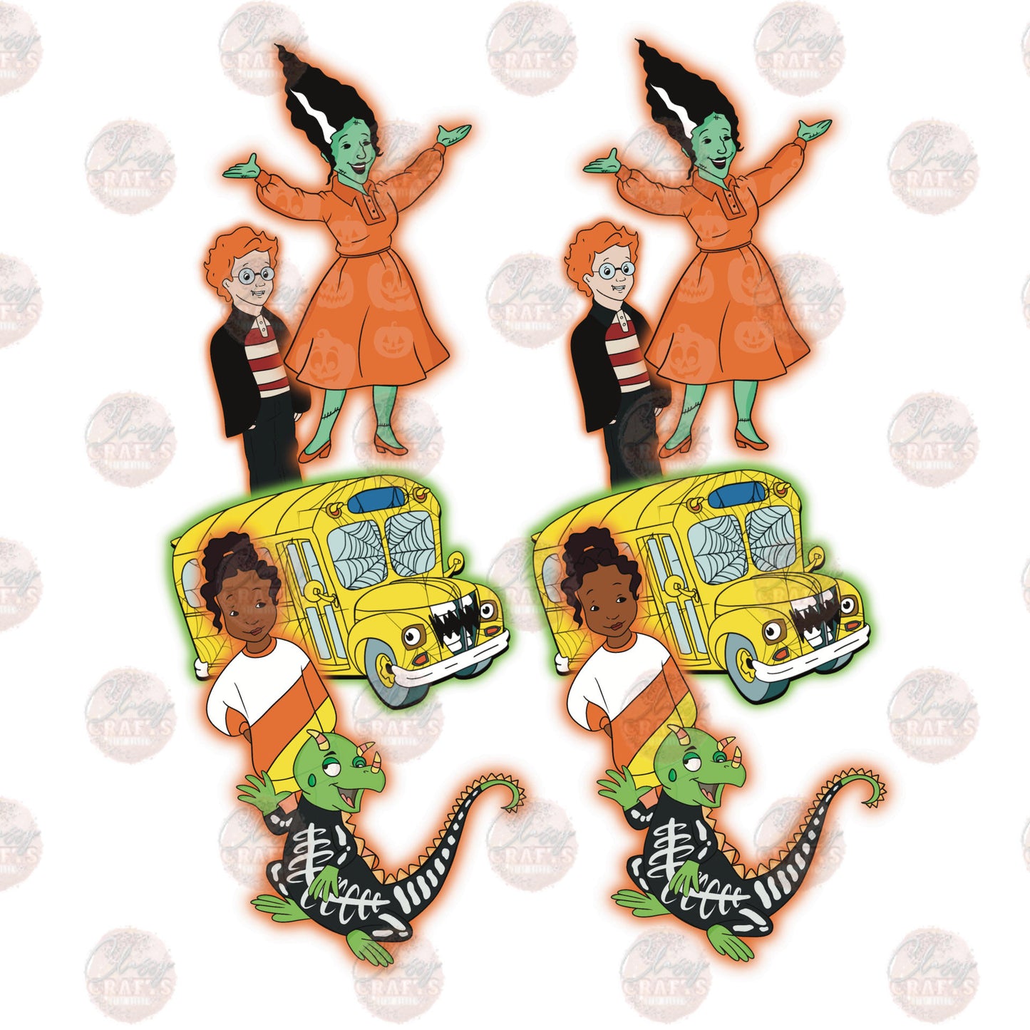 Halloween Bus Sleeve Transfer