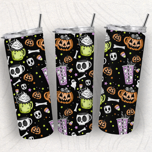 Halloween Coffee Black Seamless Transfer