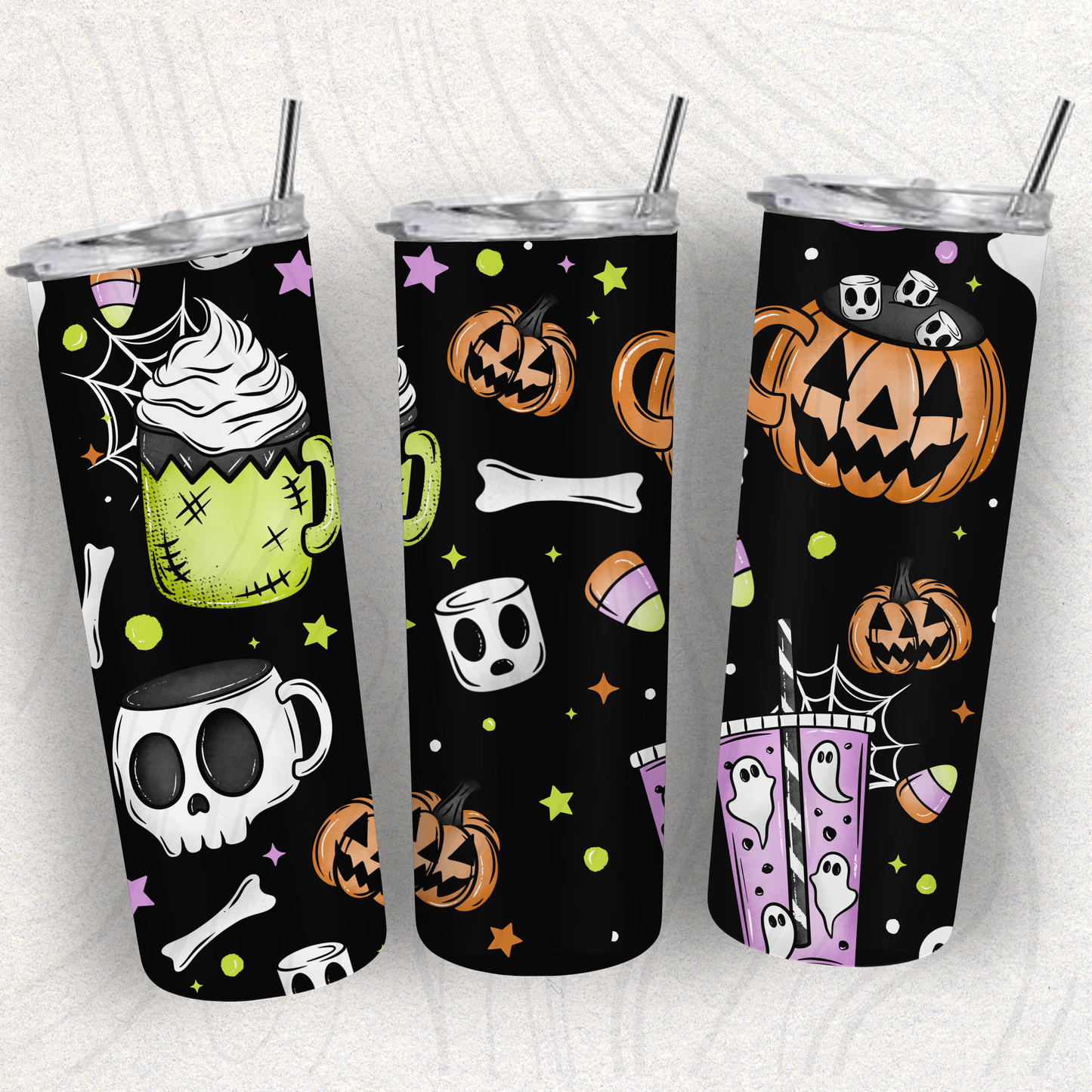 Halloween Coffee Black Seamless Transfer