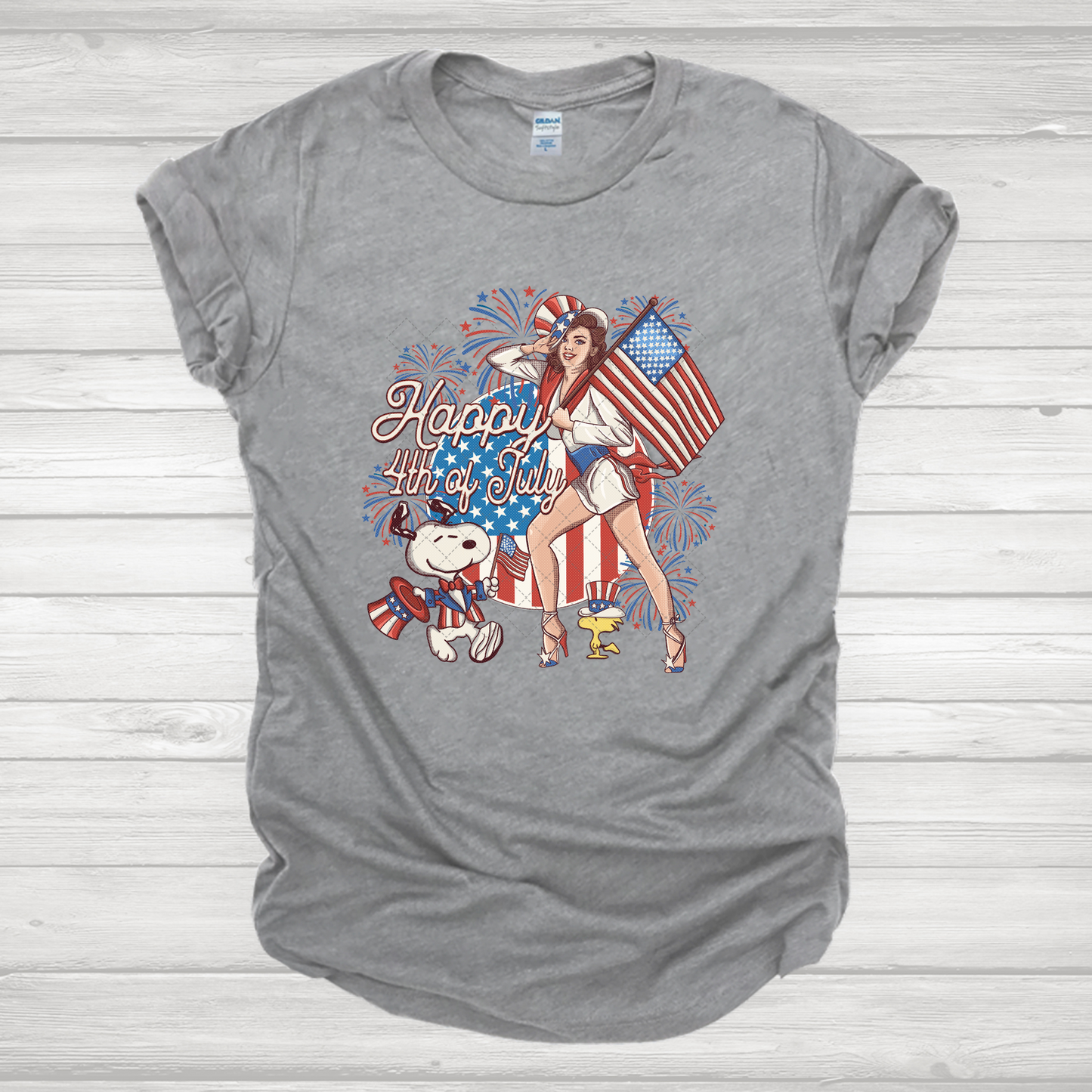 Happy 4th from the black and white dog **TWO PART* SOLD SEPARATELY** Transfer