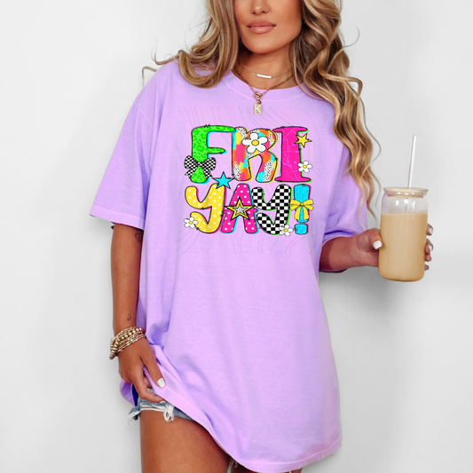 Happy Fri-Yay Friday Funny Teacher Friyay School Weekend T-Shirt Transfer