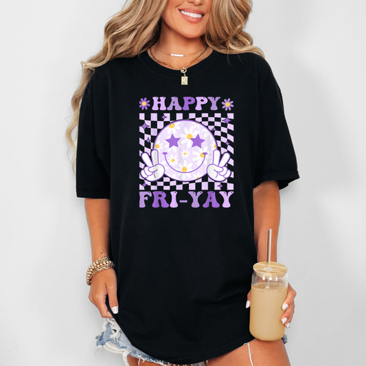 Happy Fri-yay Groovy Smile Face Transfer