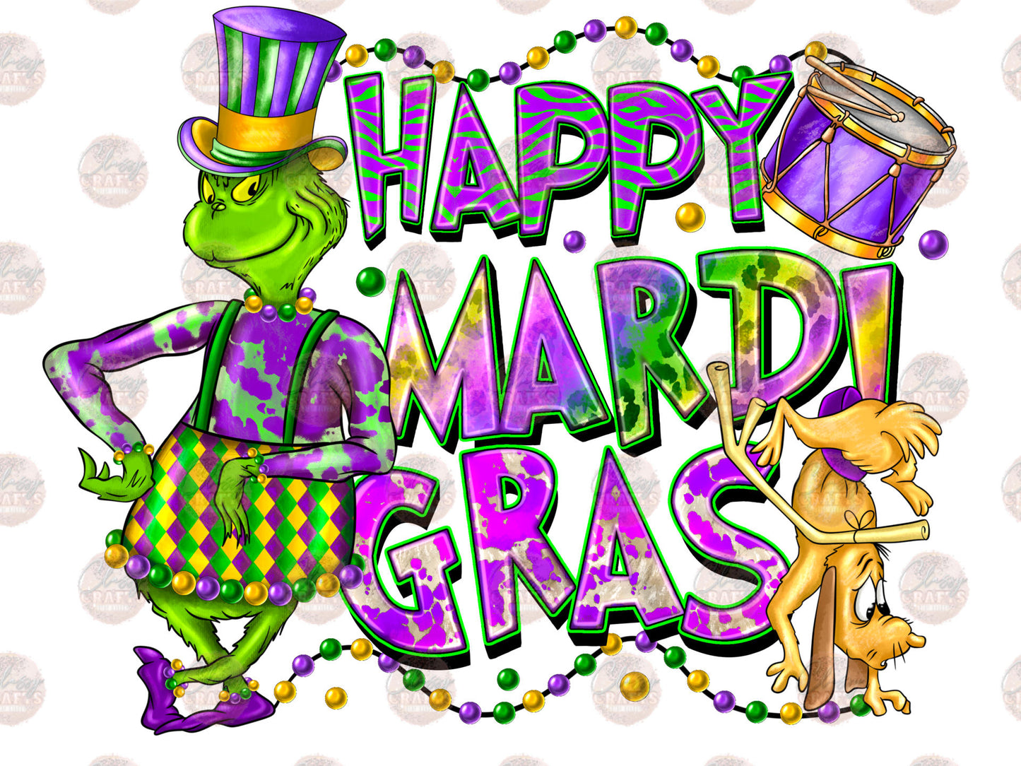 Happy Mardi Gras Transfers