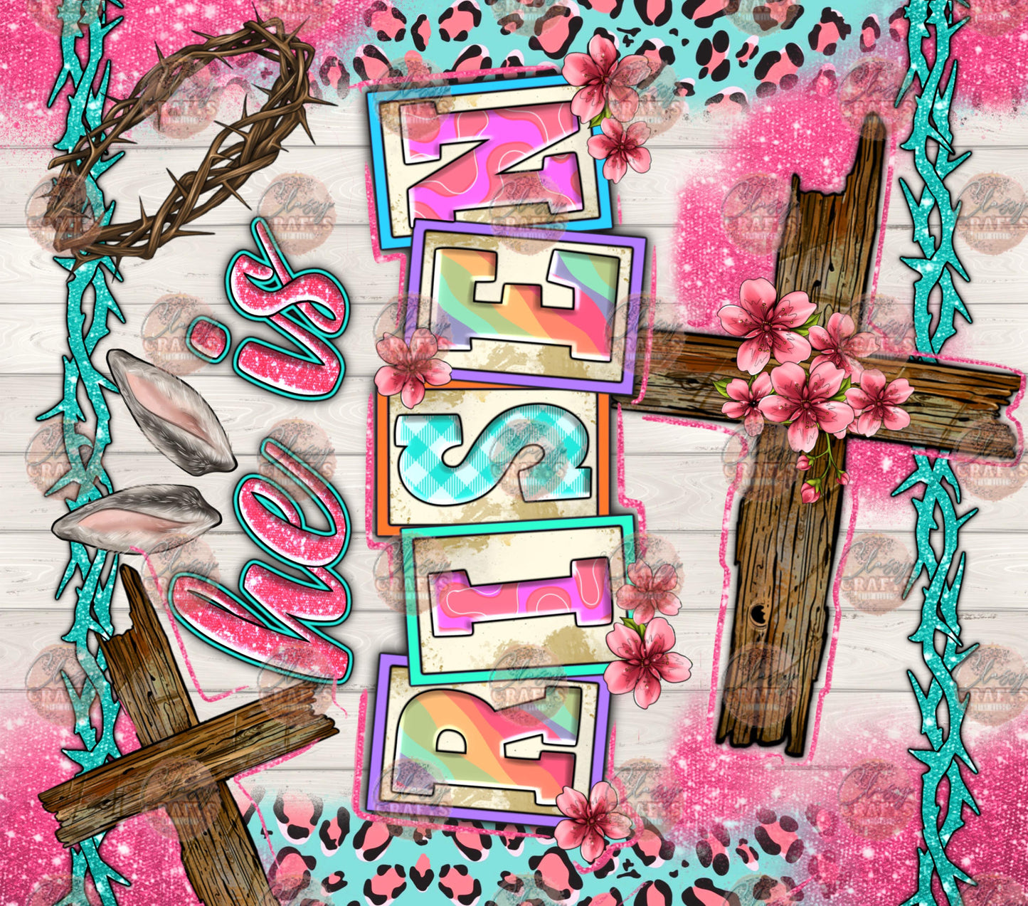 He Is Risen Easter Tumbler Wrap