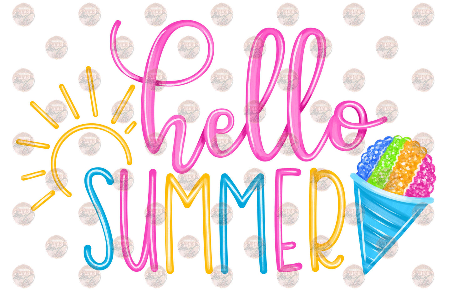 Hello Summer Snow Cone Transfer