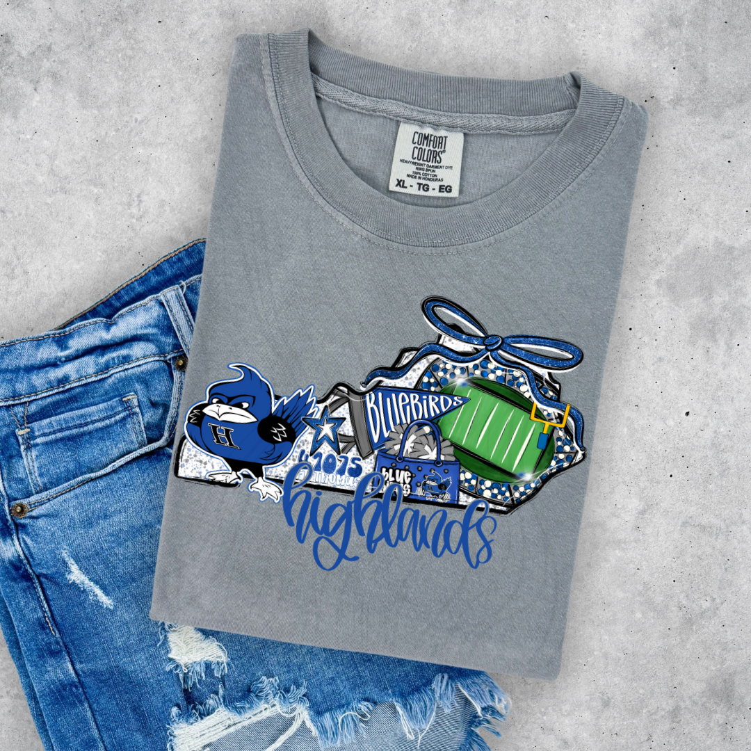 Highlands Bluebirds Game Day Coquette Transfer