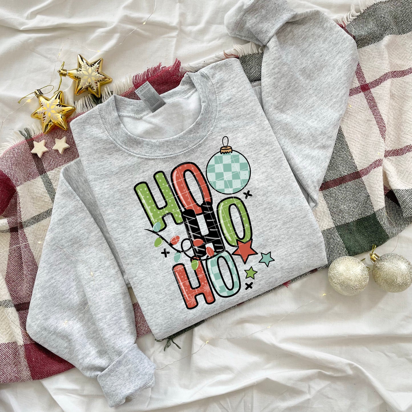 Ho Ho Ho Blue And Green Transfer