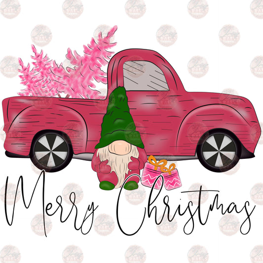 Holiday Gnome And His Truck - Sublimation Transfer
