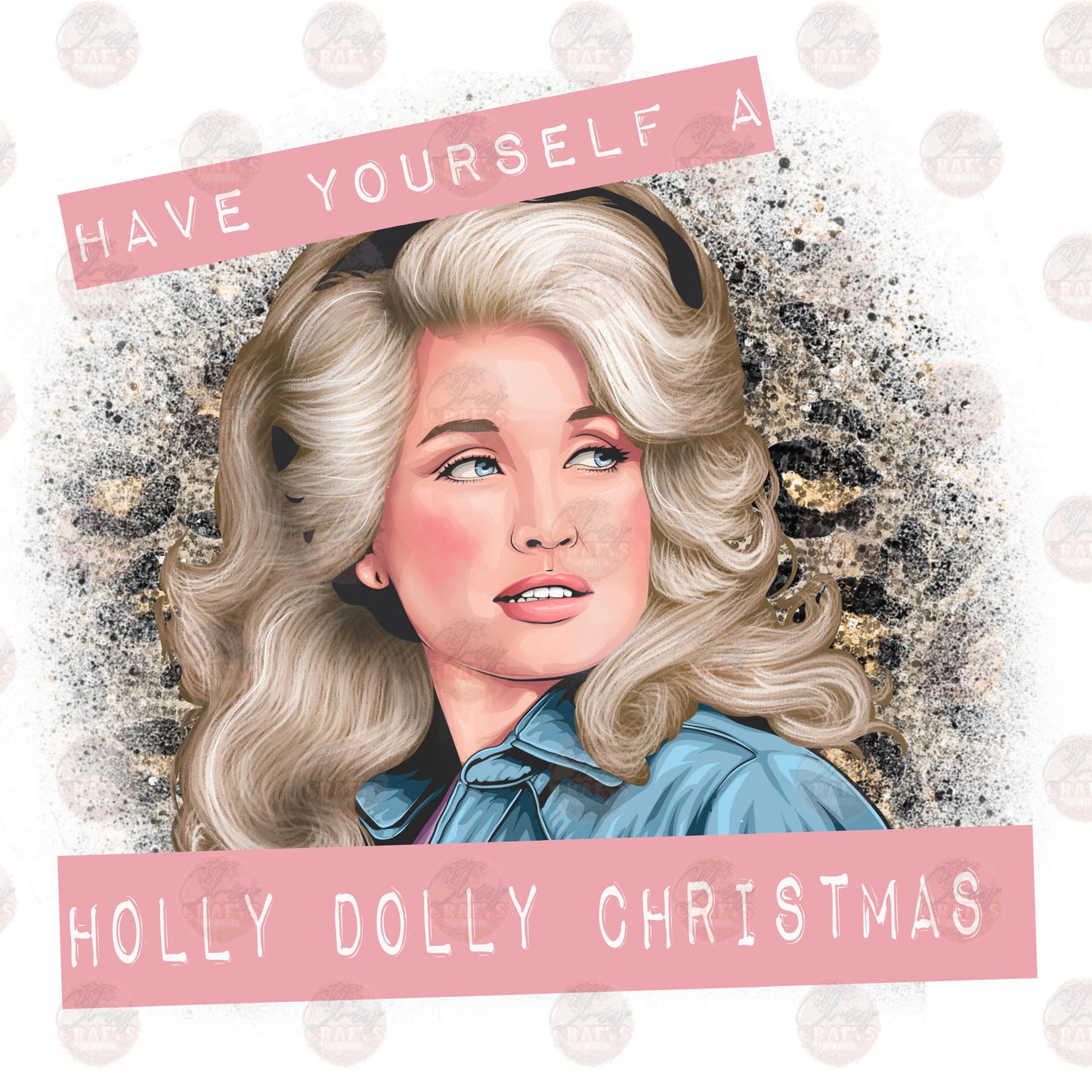 Holly Doll Christmas Transfer