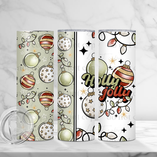 Holly Jolly Wrap Tumbler Transfer