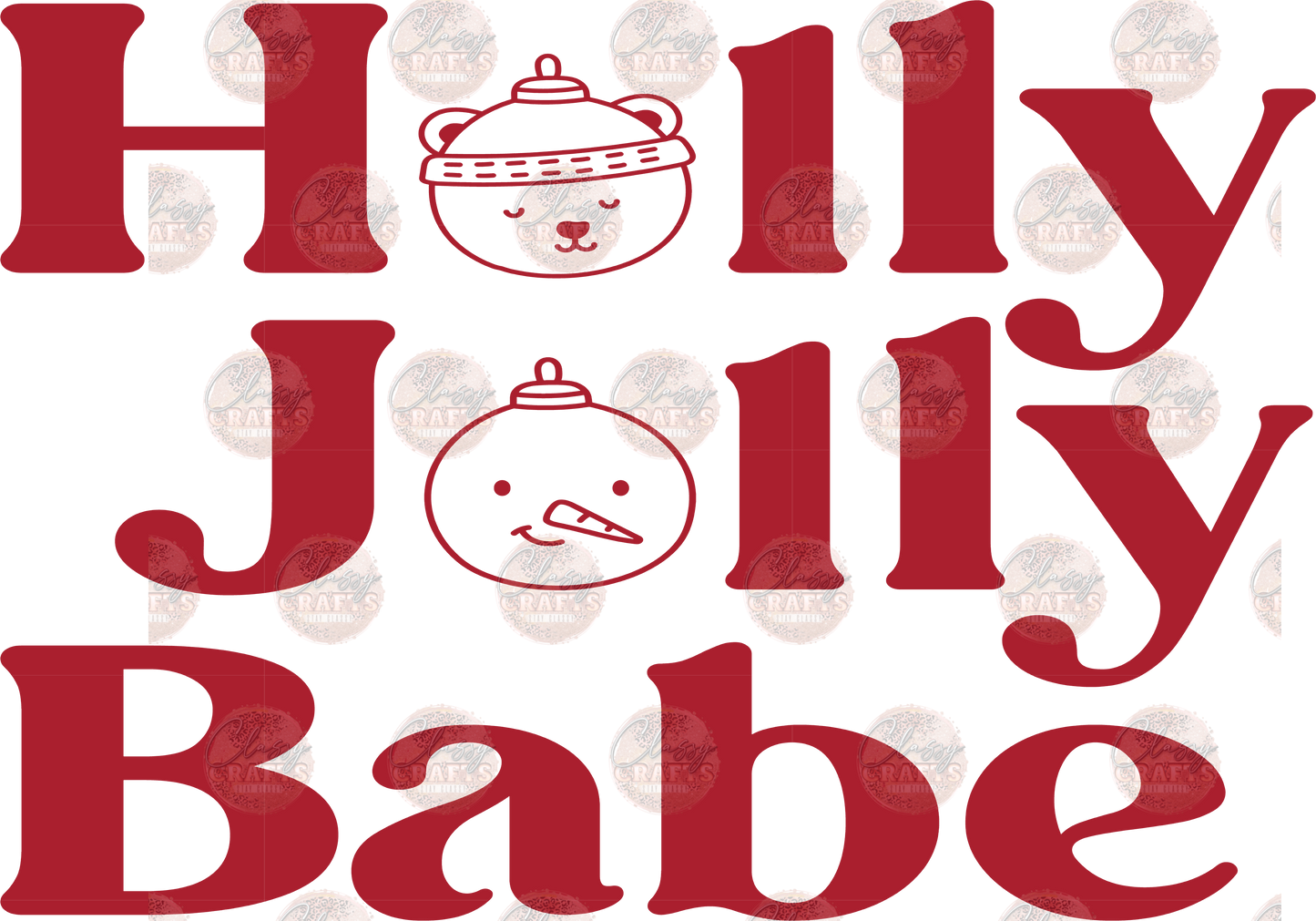 Holly Jolly Babe Red -Transfer