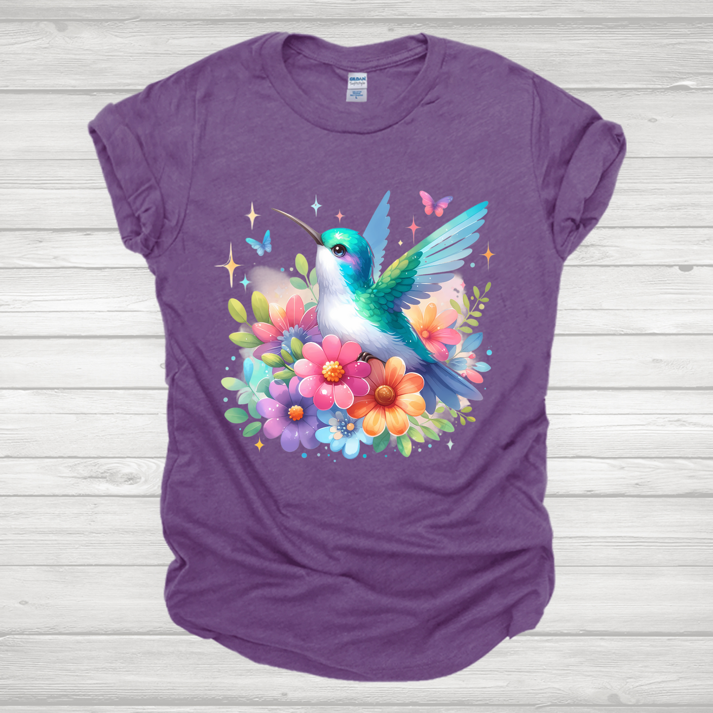 Hummingbird with Flowers Transfer