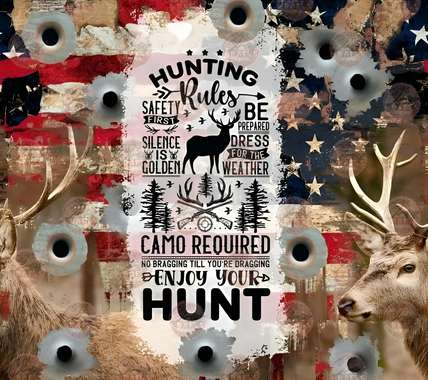 Hunting Rules Tumbler Wrap