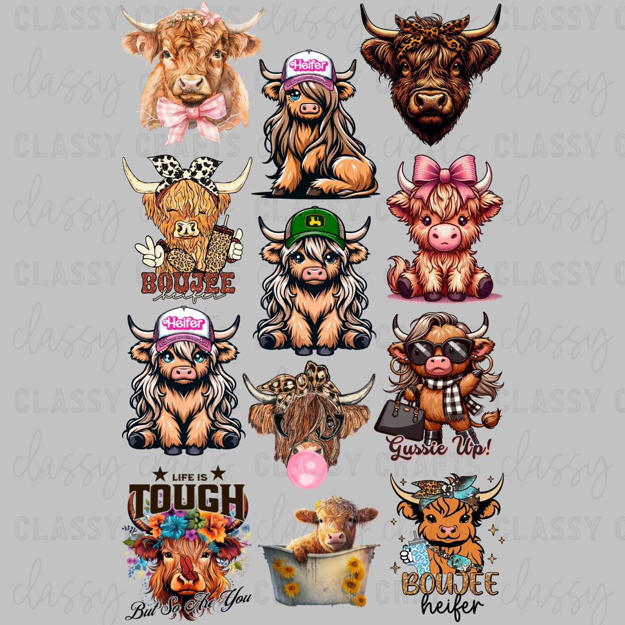 Boujee Heifer - 30x48 - PREMADE GANG SHEET