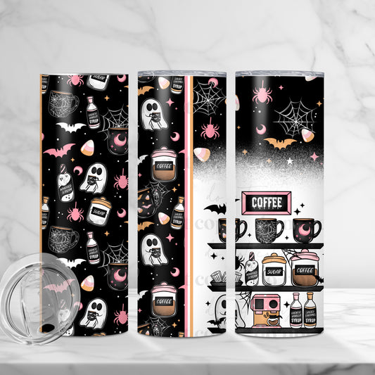 Spooky Coffee Brew Tumbler Wrap Transfer
