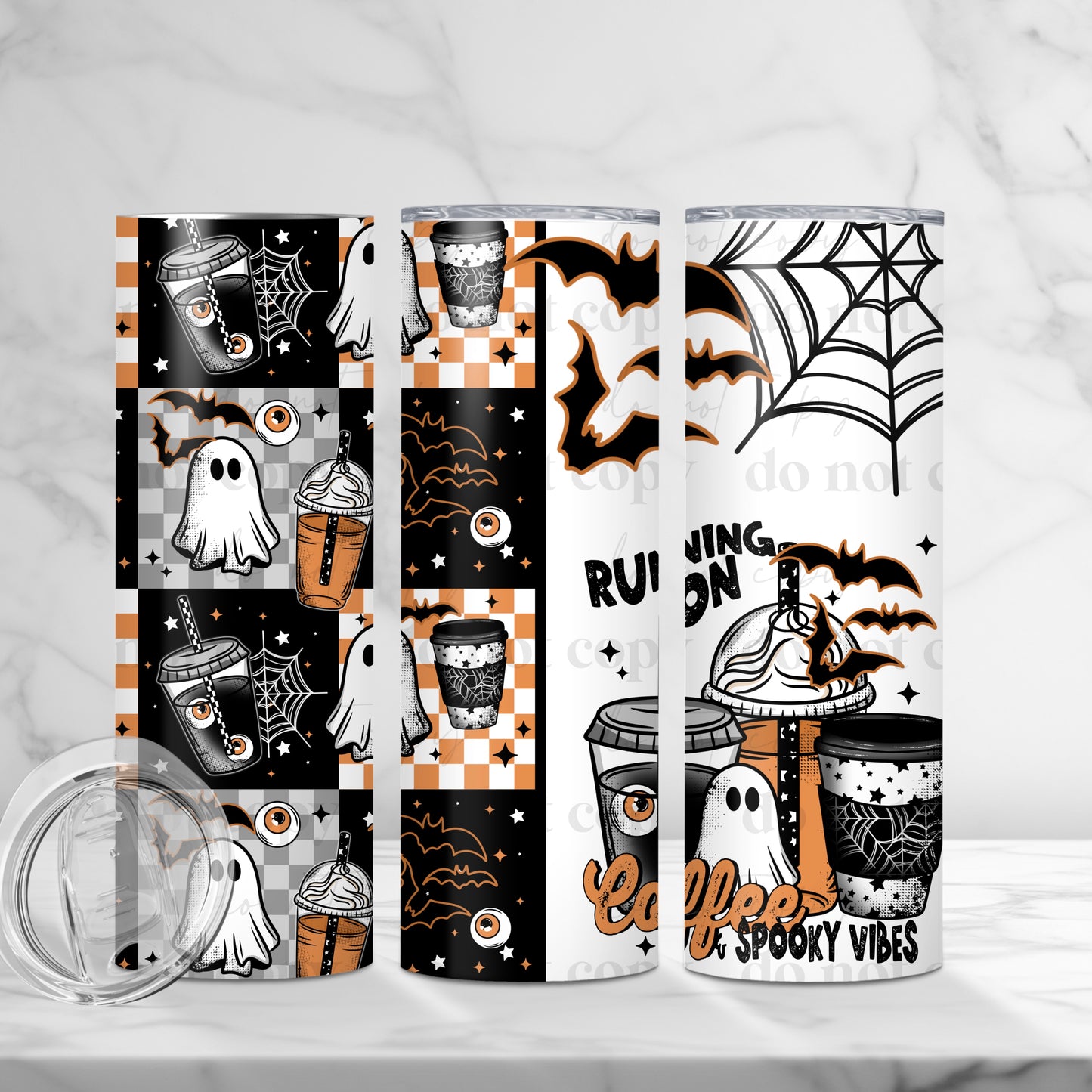 Coffee Spooky Vibes Tumbler Wrap Transfer