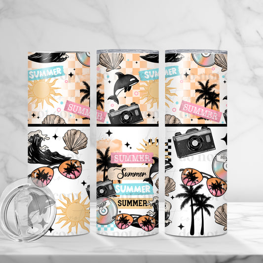 Summer Collage Tumbler Wrap Transfer