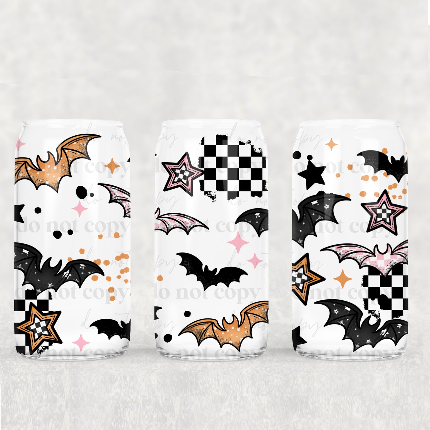 Grunge Bats 16oz Libbey Wrap Transfer