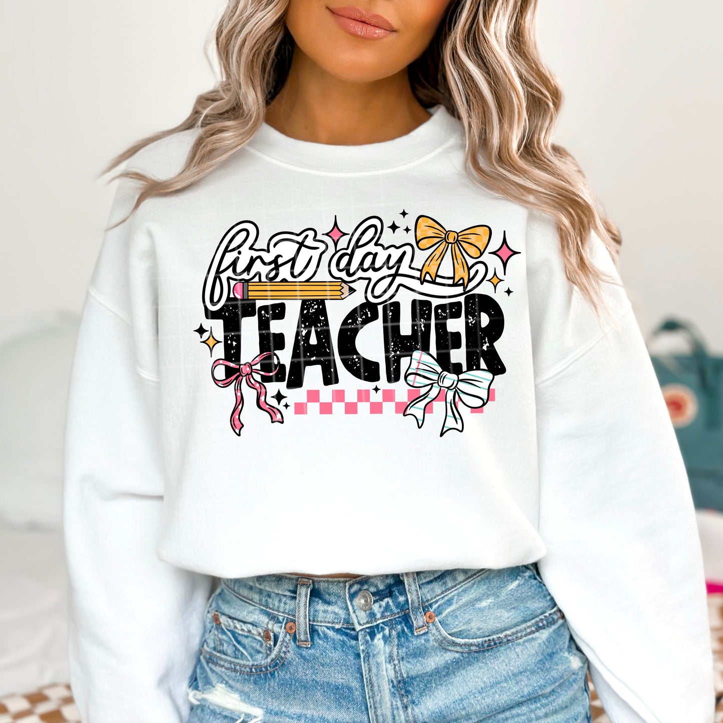 First Day Teacher Coquette Transfer