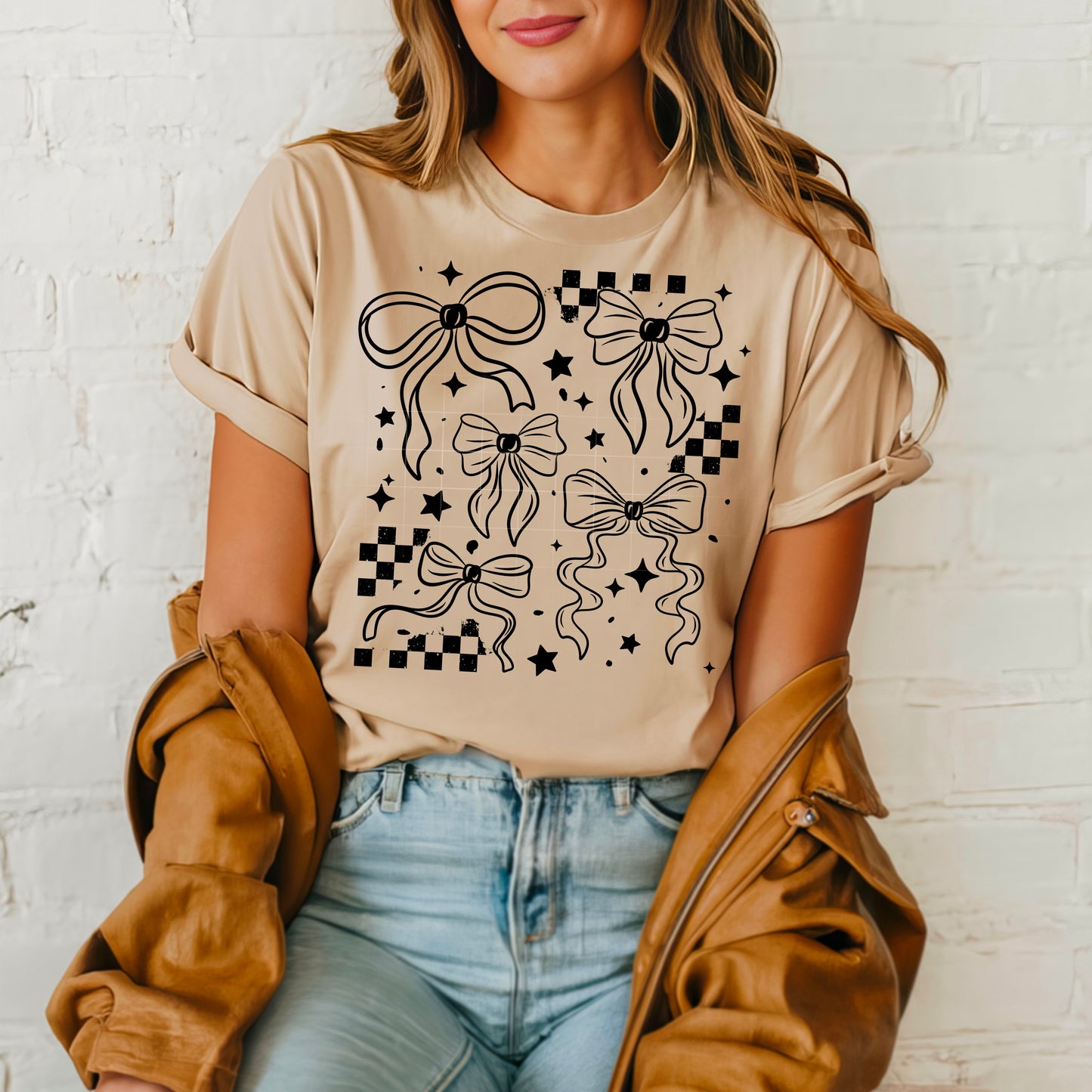 Bow & Checkered Transfer