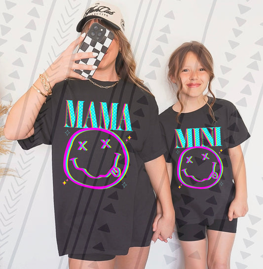 Neon Retro Mama & Mini Transfer