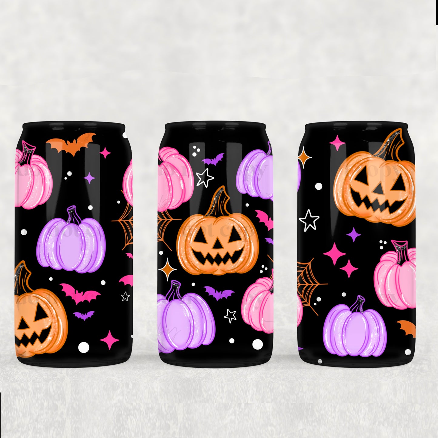 Colorful Pumpkin 16oz Libbey Wrap Transfer