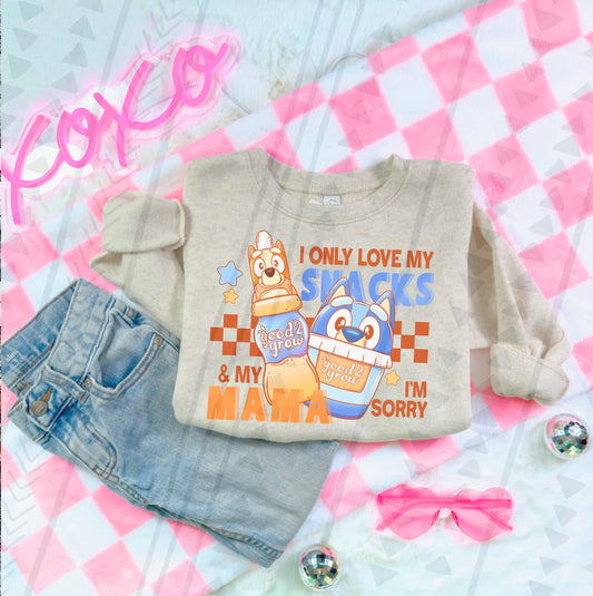 Love My Snacks Blue Pups Transfer