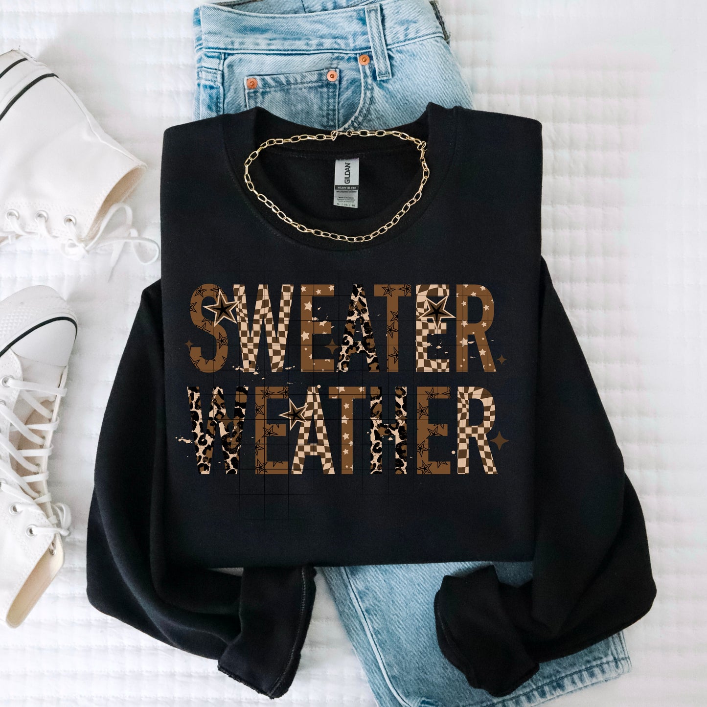 SWEATER WEATHER CHEETAH & CHECKERED TRANSFER