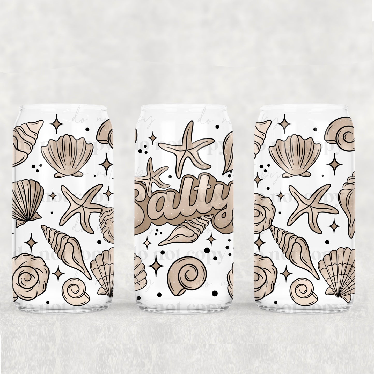 Salty Tan Shell 16oz Libbey Wrap Transfer