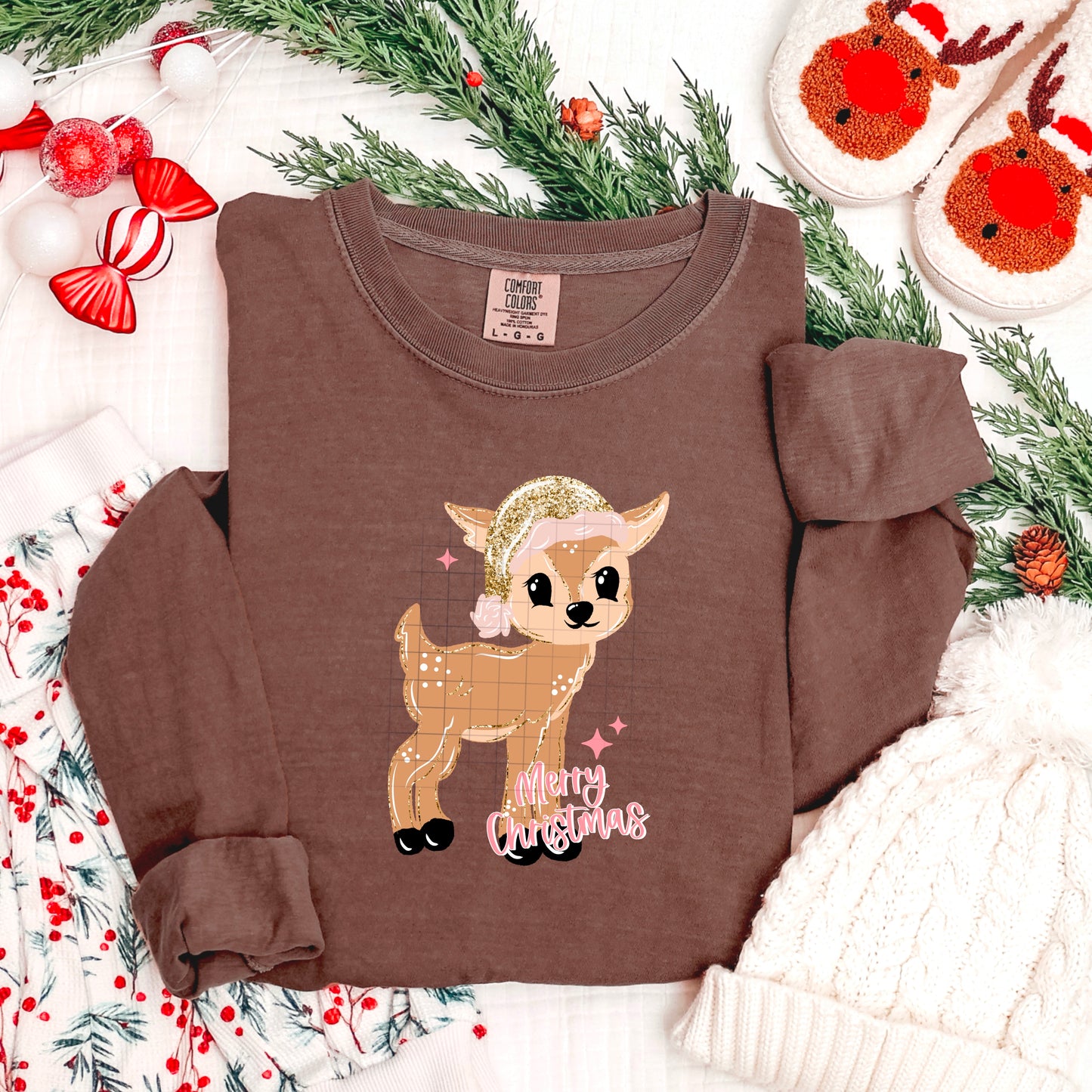 MERRY CHRISTMAS REINDEER TRANSFER