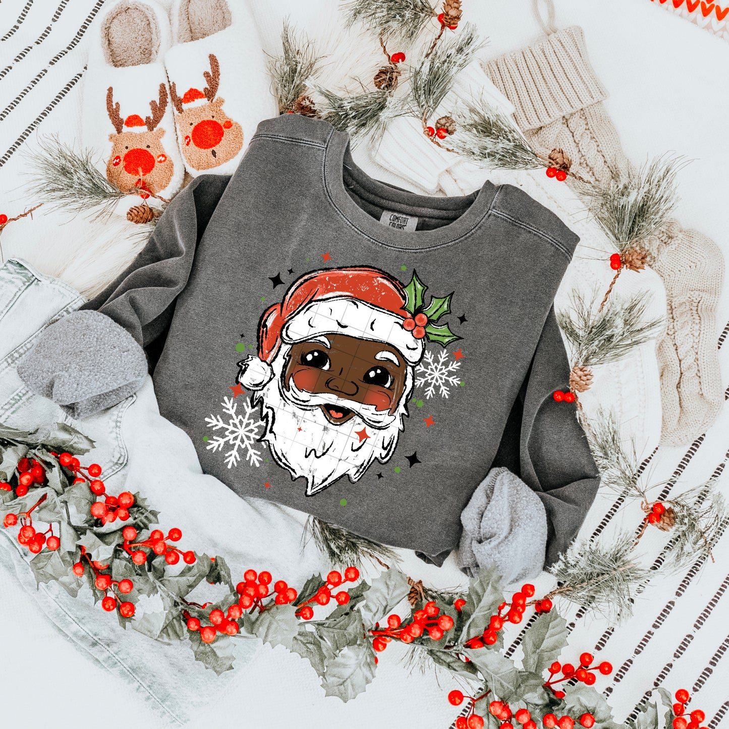 SANTA SNOWFLAKES TRANSFER