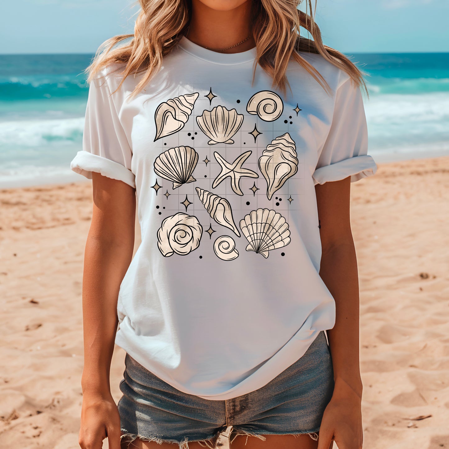 Tan Seashell Collage Transfer