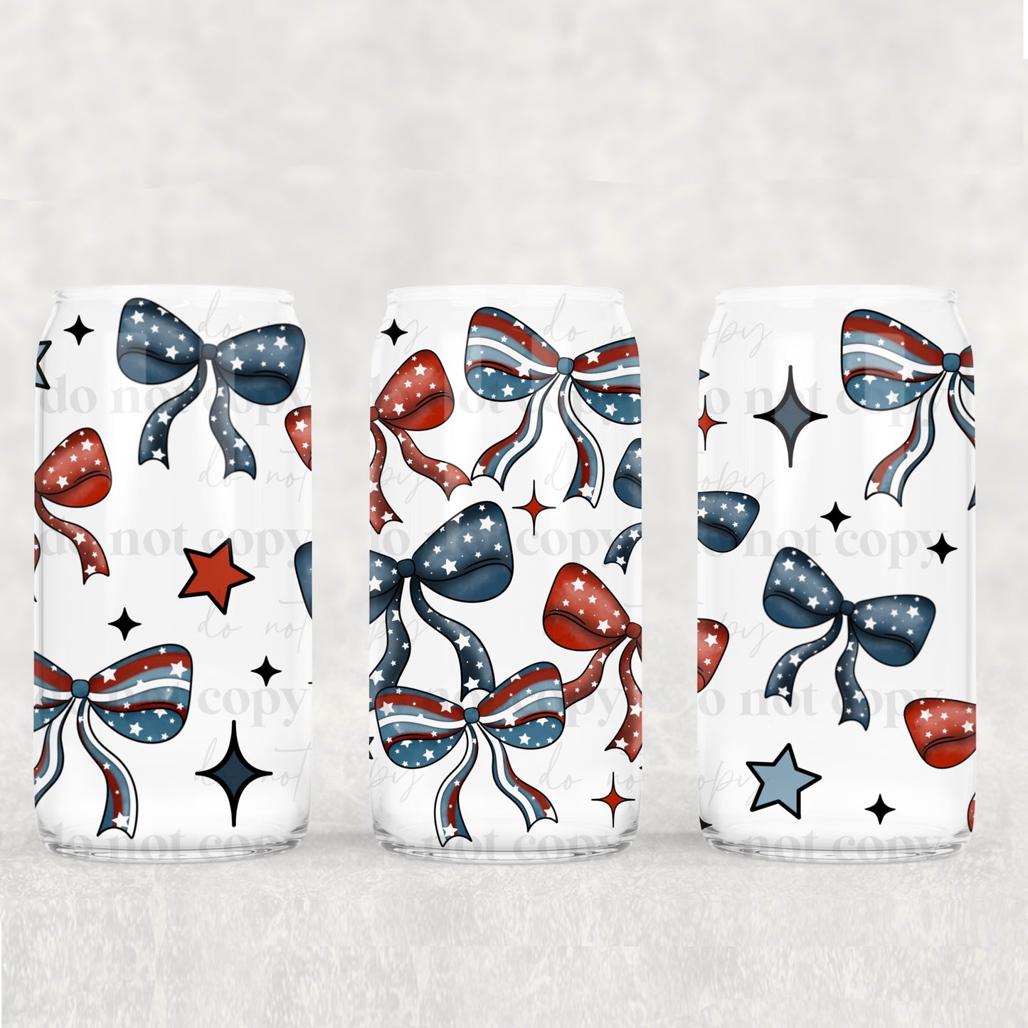 America Bows 16oz Libbey Wrap Transfer