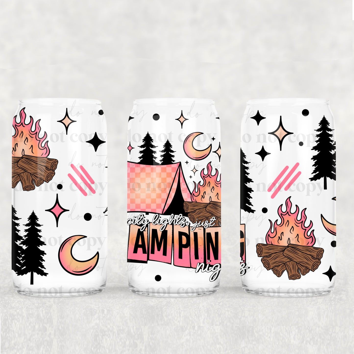 Camping Nights 16oz Libbey Wrap Transfer