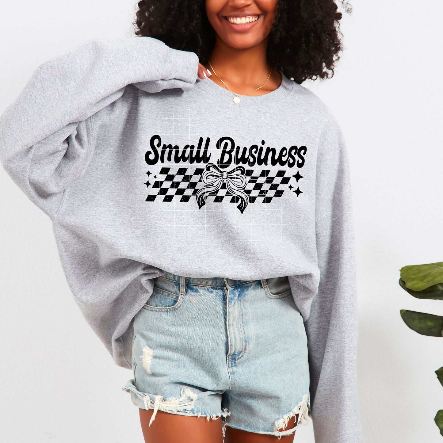 Small Business Checkered Coquette Transfer