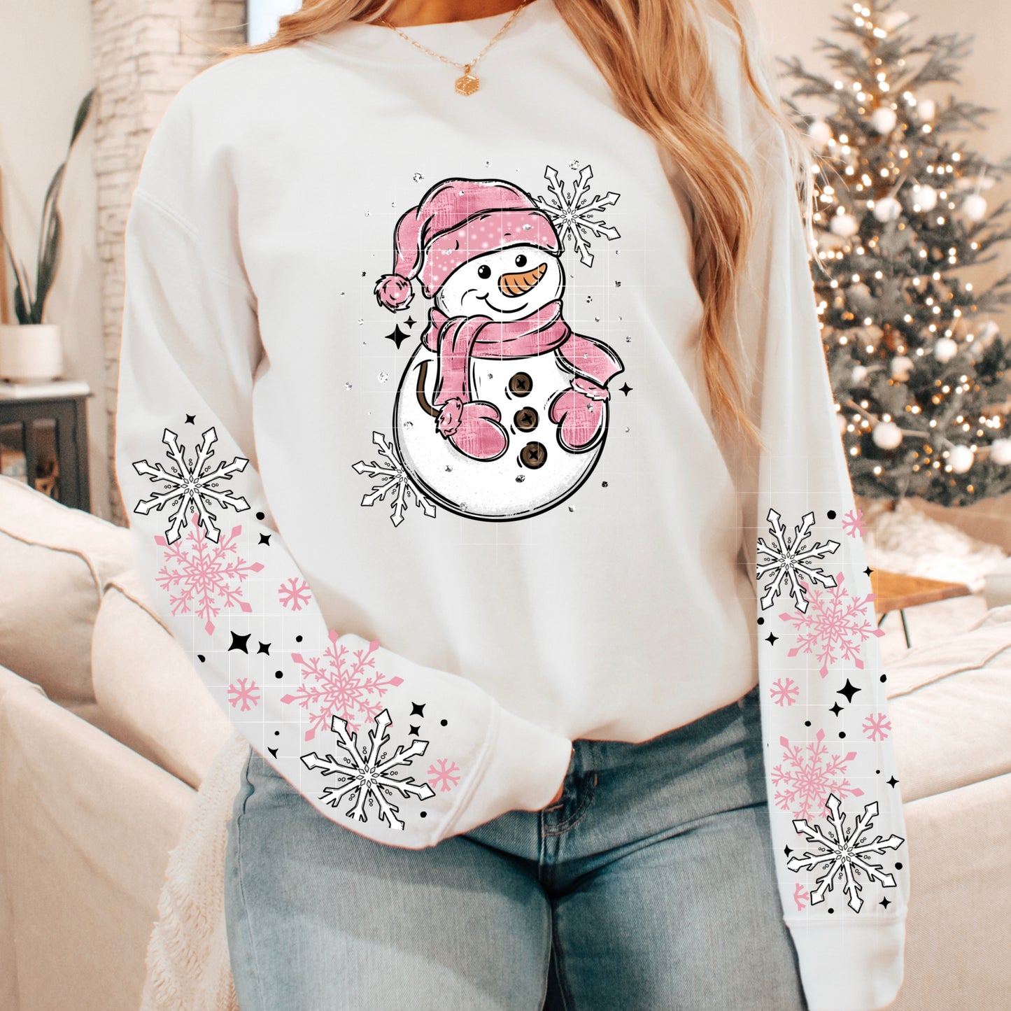 PINK SNOWMAN TRANSFER