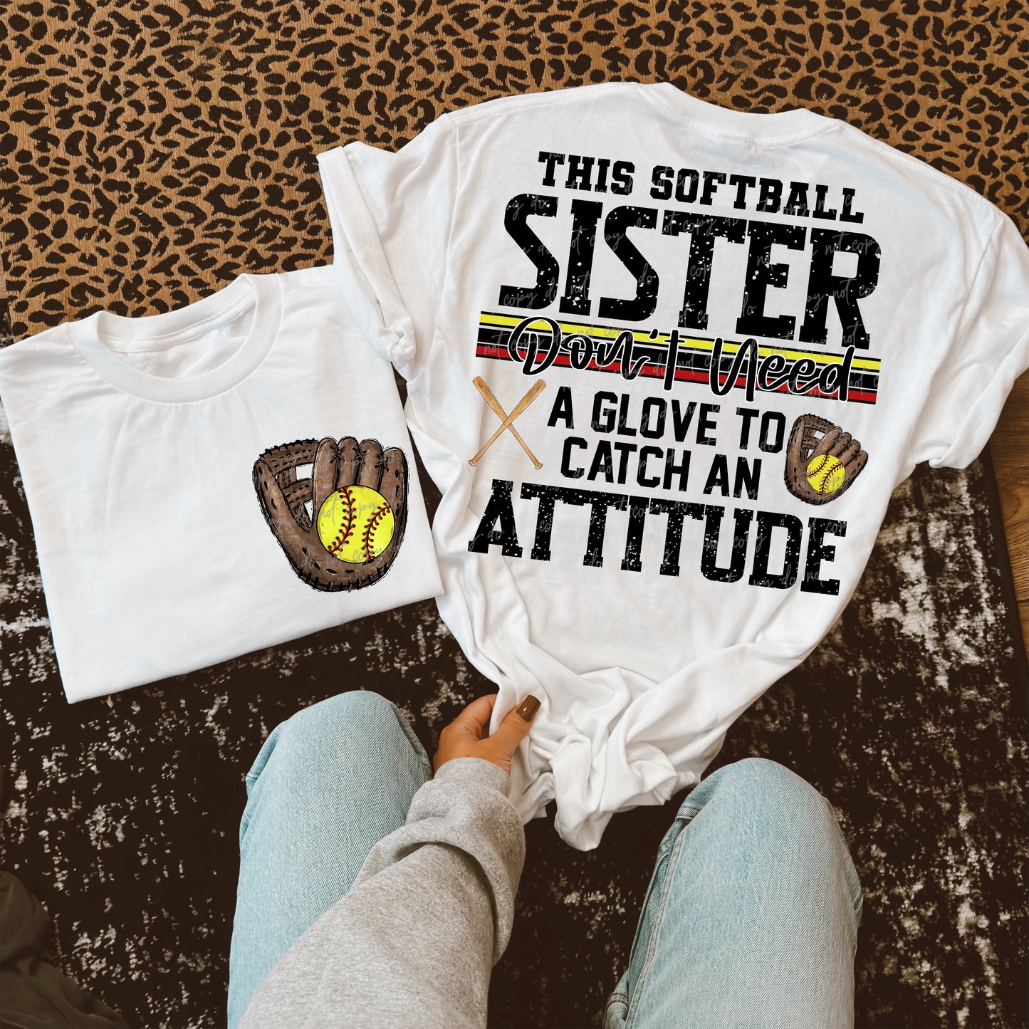 This Softball Sister Transfer ** TWO PART* SOLD SEPARATELY**