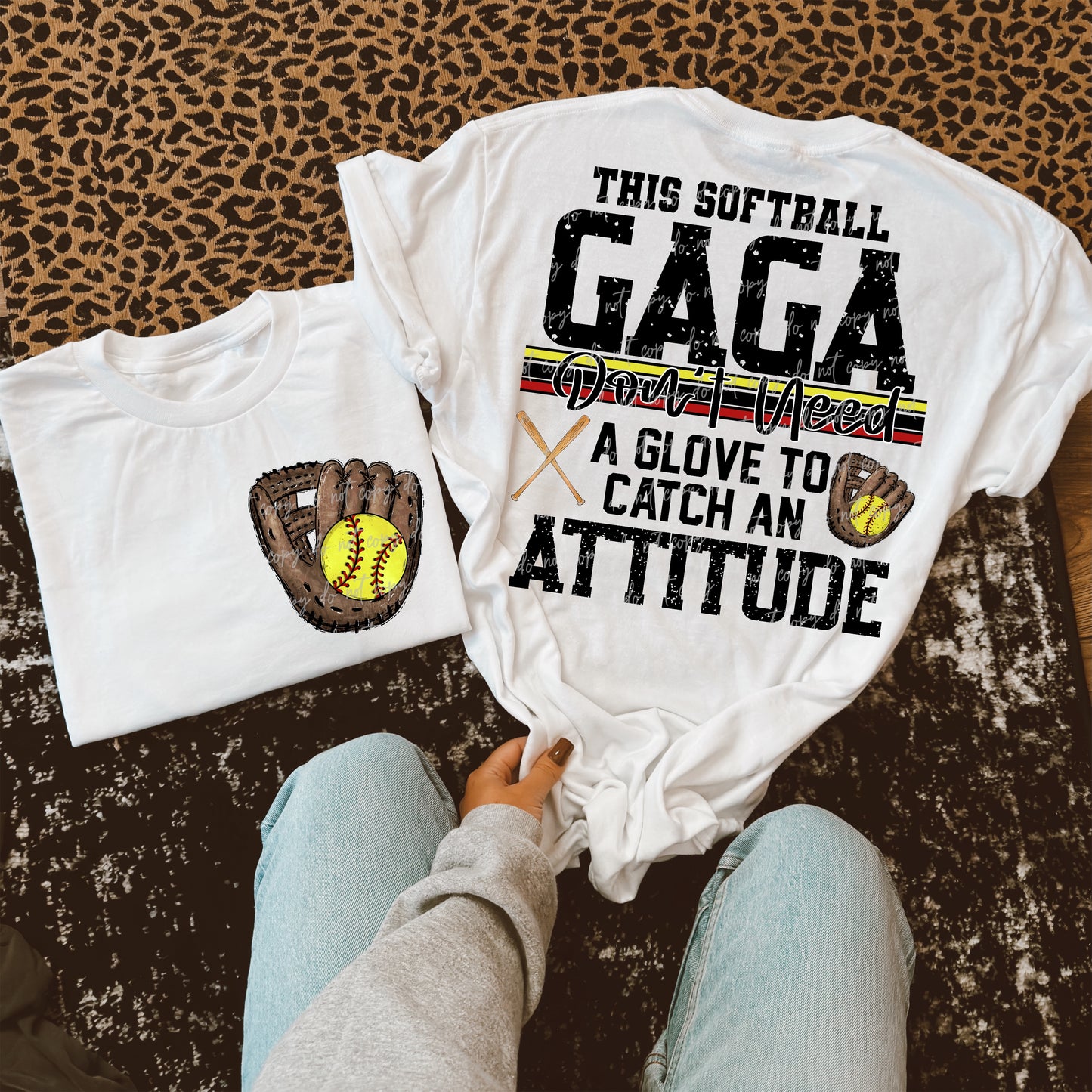 This Softball Gaga Transfer ** TWO PART* SOLD SEPARATELY**