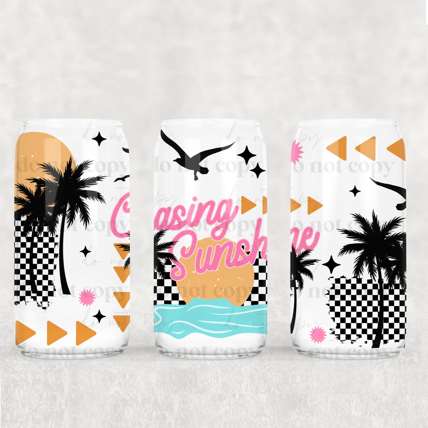 Chasing Sunshine 16oz Libbey Wrap Transfer