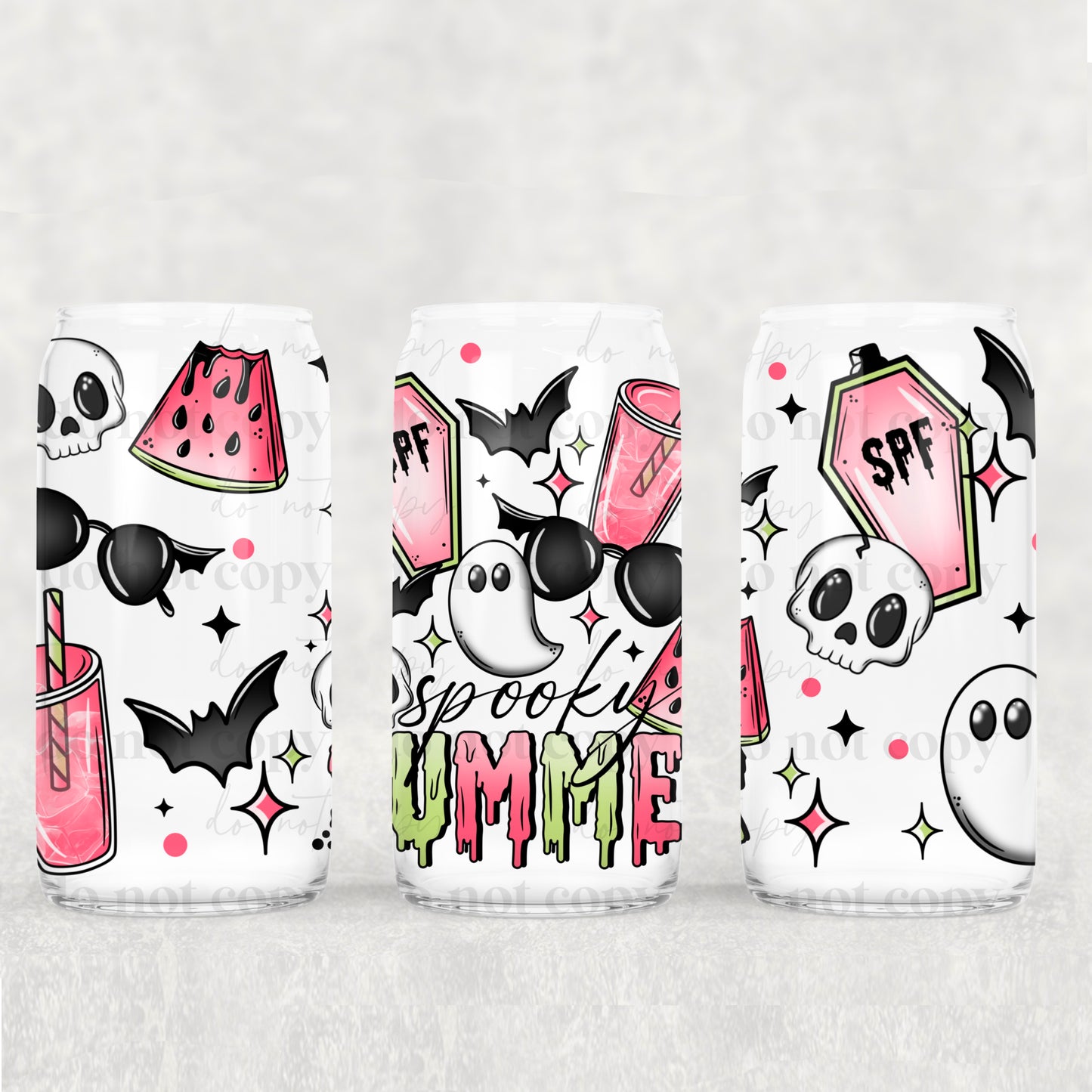 Spooky Summer 16oz Libbey Wrap Transfer