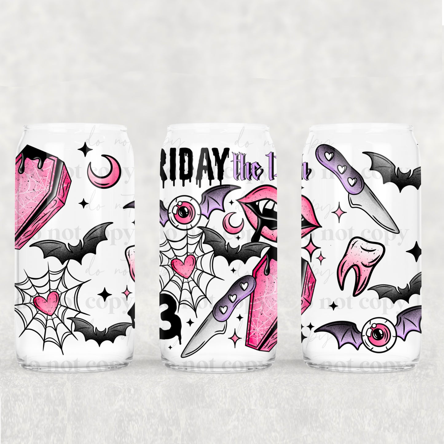 Friday 13th 16oz Libbey Wrap Transfer