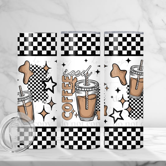 Iced Coffee Tumbler Wrap Transfer