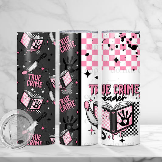 True Crime Reader Tumbler Wrap Transfer