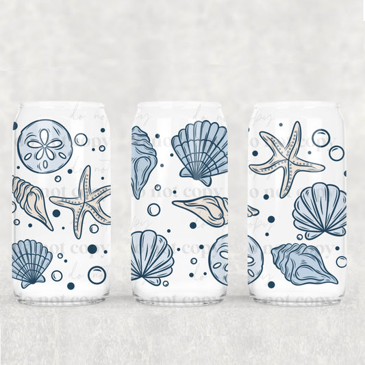 Blue Shells 16oz Libbey Wrap Transfer