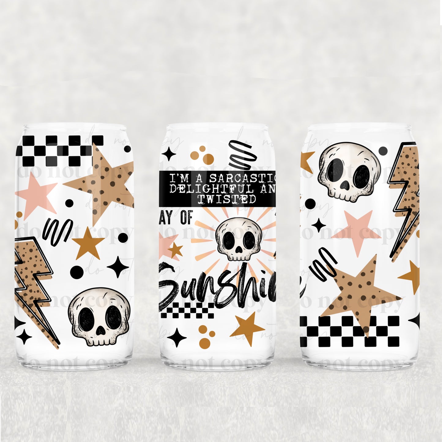 Sarcastic Twisted Ray Of Sunshine 16 Oz Libbey Transfer