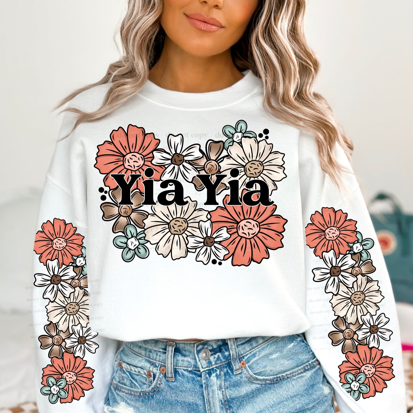 Yia Yia Floral Transfer ** TWO PART* SOLD SEPARATELY**
