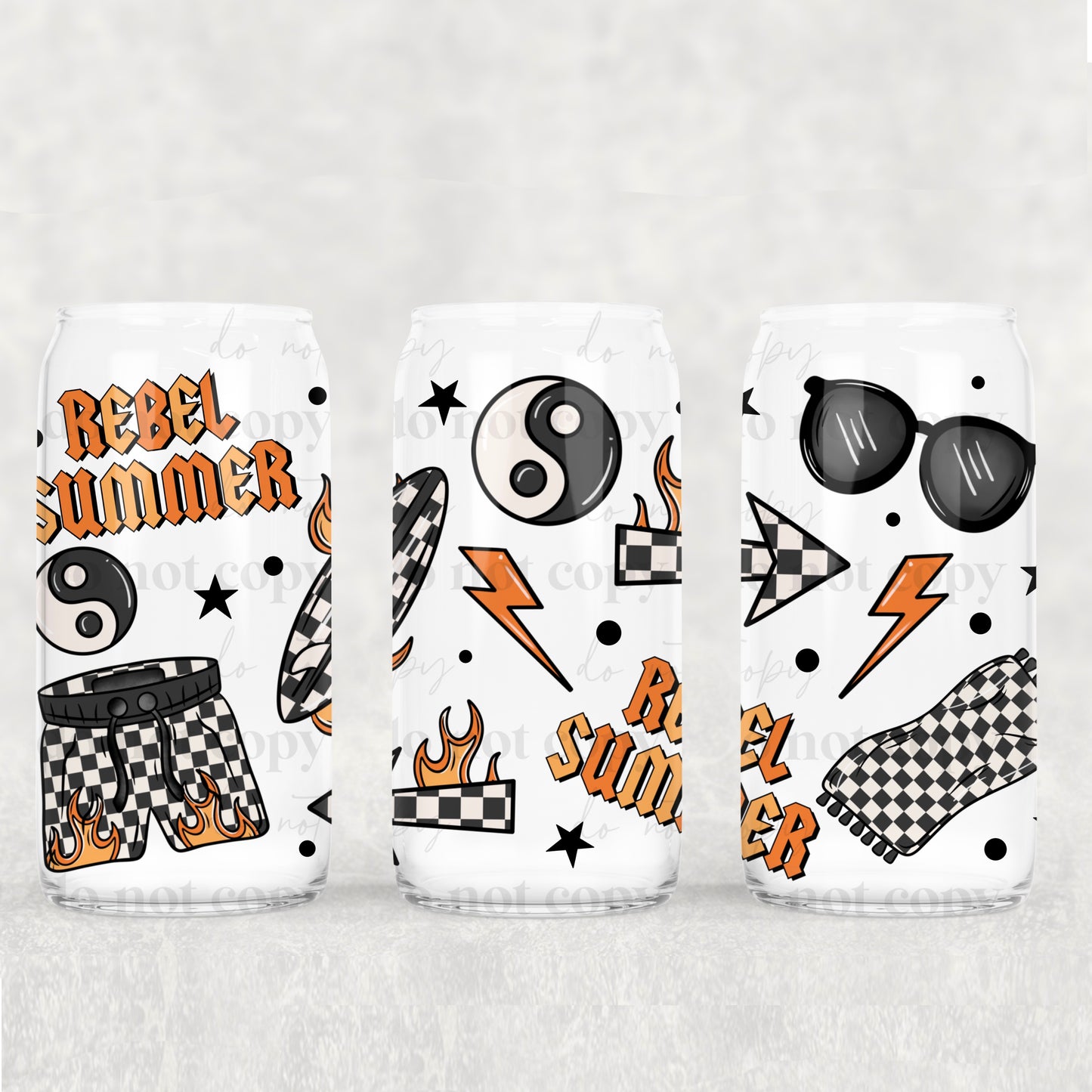 Rebel Summer 16oz Libbey Wrap Transfer
