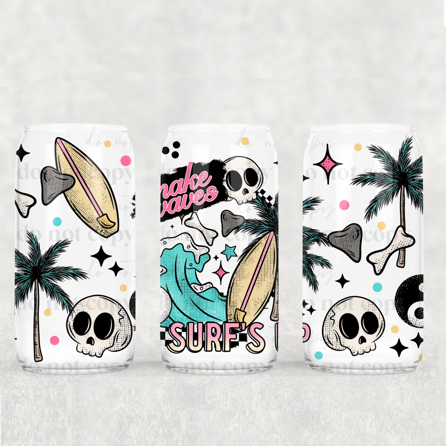 Surfs Up 16oz Libbey Wrap Transfer